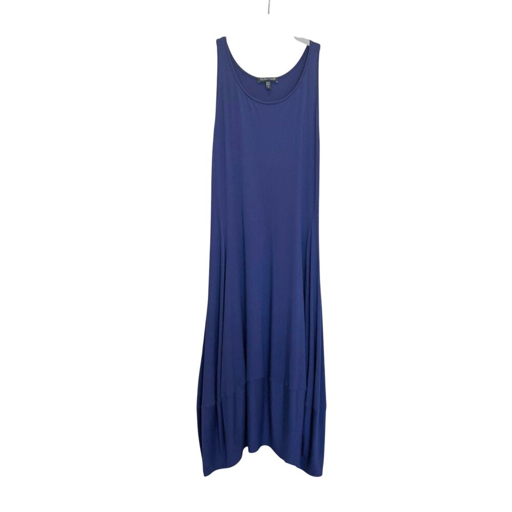 Eileen Fisher Viscose Jersey Lantern Dress Blue Women's XS